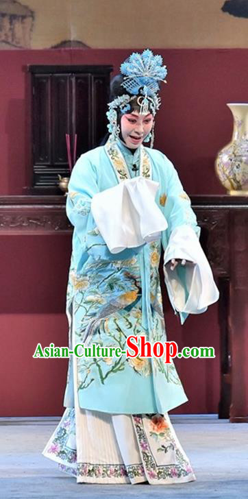 Chinese Beijing Opera Young Female Garment Ming City Wall Costumes and Hair Accessories Traditional Peking Opera Actress Dress Hua Tan Apparels