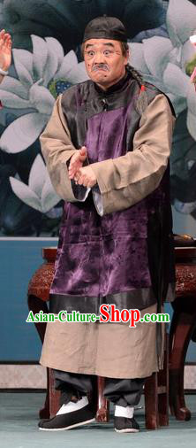 Third Sister Yang Goes to Court Chinese Ping Opera Elderly Male Garment Costumes Pingju Opera Landlord Gao Jingtang Apparels Clothing