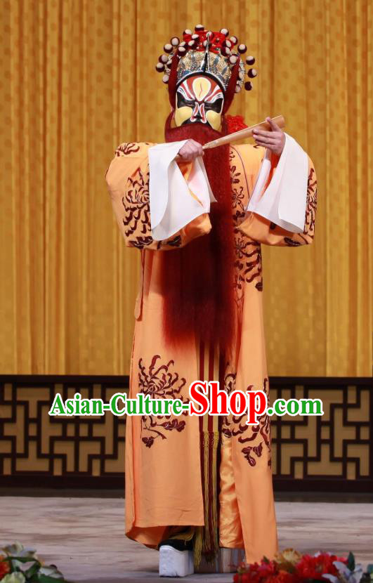 Ying Tian Qiu Chinese Peking Opera Martial Male Apparels Costumes and Headpieces Beijing Opera Swordsman Garment Hero Zhou Chu Clothing