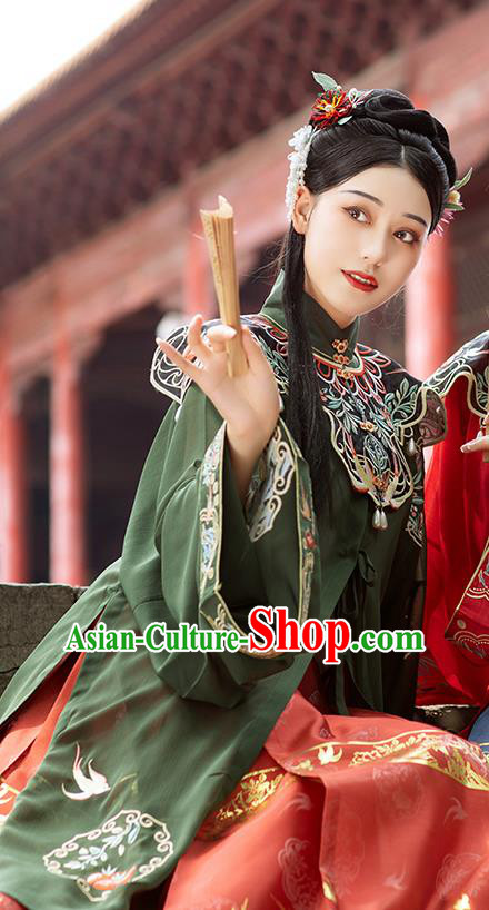 Chinese Traditional Ming Dynasty Palace Princess Historical Costumes Ancient Nobility Female Embroidered Hanfu Dress Garment