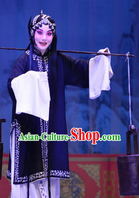 Chinese Ping Opera Tsing Yi Apparels Costumes and Headpieces Li Sanniang Traditional Pingju Opera Diva Dress Garment