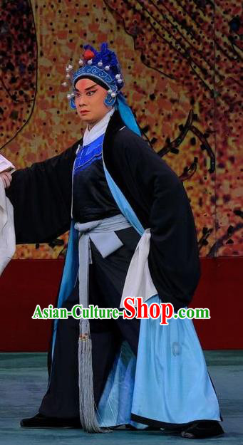 Ding Sheng Chun Qiu Chinese Peking Opera Young Male Apparels Costumes and Headpieces Beijing Opera Wusheng Garment Swordsman Clothing
