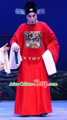 Breeze Pavilion Chinese Ping Opera Number One Scholar Zhang Jibao Garment Costumes and Headwear Pingju Opera Xiaosheng Apparels Clothing