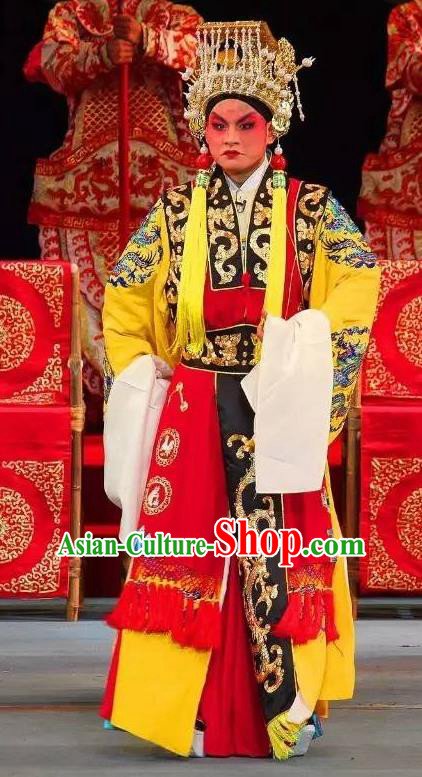 Tai Hou Gai Jia Chinese Sichuan Opera Emperor Apparels Costumes and Headpieces Peking Opera Xiaosheng Garment Young Male Clothing