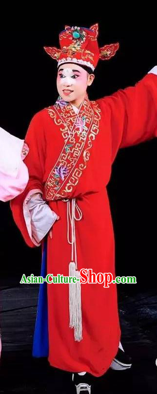 Tai Hou Gai Jia Chinese Sichuan Opera Xiaosheng Apparels Costumes and Headpieces Peking Opera Prefect Garment Magistrate Zhang Wuyi Clothing