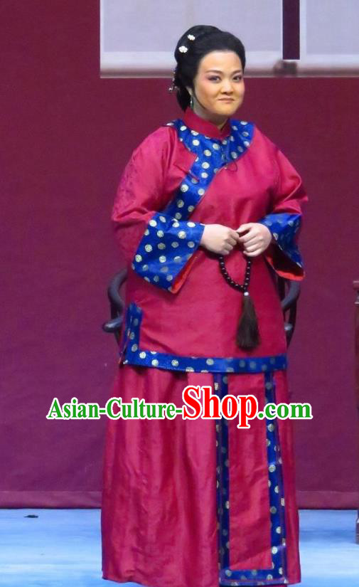 Chinese Ping Opera Republican Period Dame Apparels Costumes and Headpieces Zhao Yunniang Traditional Pingju Opera Elderly Female Dress Garment