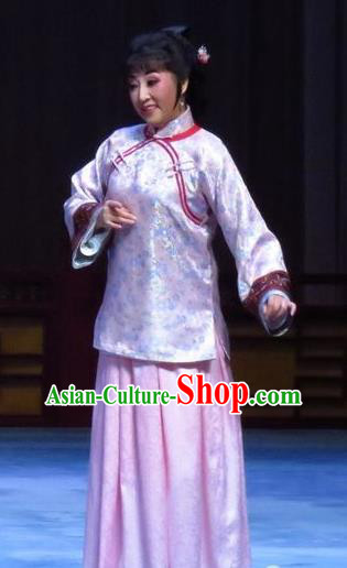 Chinese Ping Opera Republican Period Diva Apparels Costumes and Headpieces Zhao Yunniang Traditional Pingju Opera Dress Young Mistress Garment