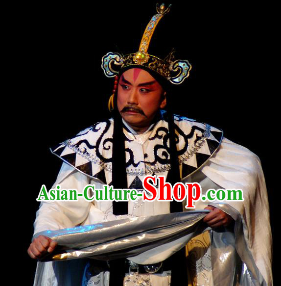Consort Bai Jie Chinese Peking Opera King Apparels Costumes and Headpieces Beijing Opera Monarch Pi Luoge Garment Clothing