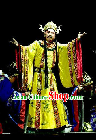 Consort Bai Jie Chinese Peking Opera Emperor Apparels Costumes and Headpieces Beijing Opera King Garment Lord Pi Luoge Clothing