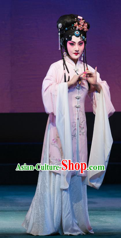 Chinese Beijing Opera Rich Female Garment Costumes and Hair Accessories Traditional Peking Opera Hua Tan Dress Diva Zhang Yingyue Apparels
