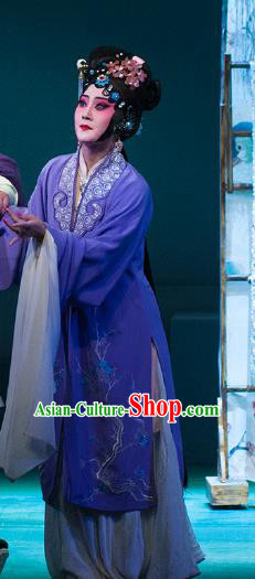 Chinese Beijing Opera Hua Tan Garment Costumes and Hair Accessories Traditional Peking Opera Diva Zhang Yingyue Dress Rich Female Apparels