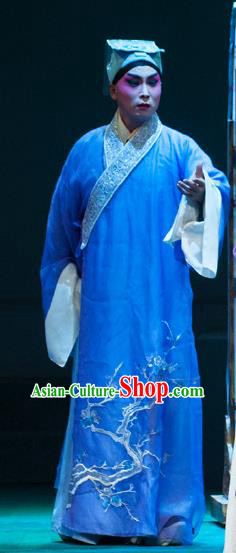 Chinese Peking Opera Young Male Apparels Costumes and Headpieces Beijing Opera Xiaosheng Garment Scholar Liu Ruoshi Clothing