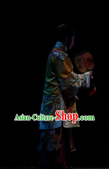 Chinese Beijing Opera Diva Cao Qiqiao Garment Costumes and Hair Accessories Traditional Peking Opera The Golden Cangue Young Mistress Dress Rich Female Apparels