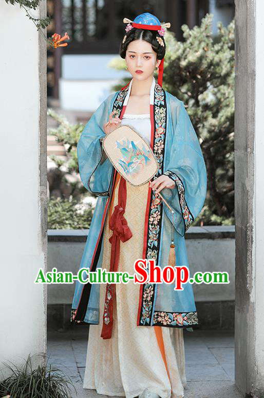 Chinese Ancient Royal Princess Embroidered Garment Hanfu Dress Traditional Song Dynasty Court Lady Historical Costumes Complete Set