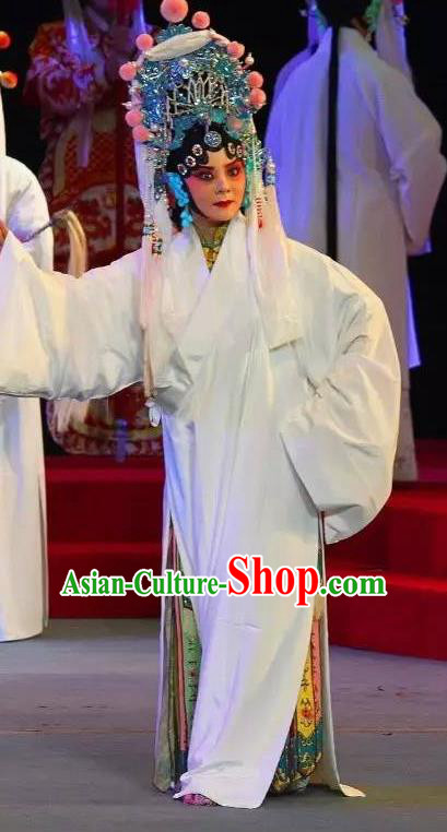 Chinese Sichuan Opera Dowager Garment Costumes and Hair Accessories Traditional Peking Opera Actress Dress Queen Mother Apparels