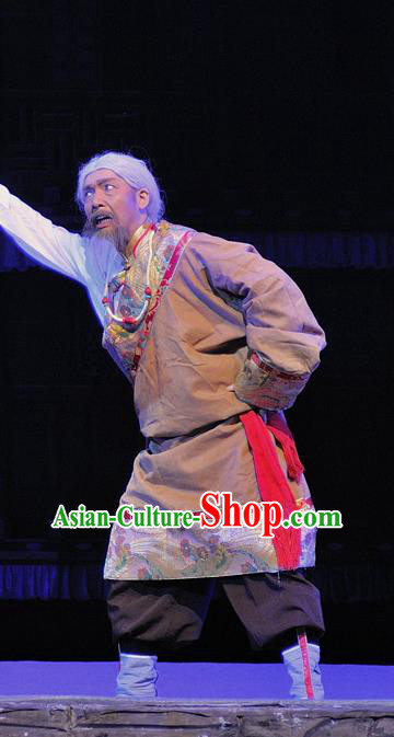Chen Ai Luo Ding Chinese Sichuan Opera Old Man Apparels Costumes and Headpieces Peking Opera Garment Tibetan Male Clothing