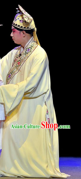 Guiying and Wang Kui Chinese Sichuan Opera Scholar Wang Kui Apparels Costumes and Headpieces Peking Opera Young Male Garment Niche Clothing