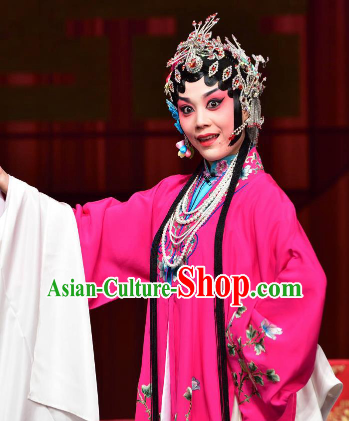 Chinese Sichuan Opera Young Female Costumes and Hair Accessories Divorce Case Traditional Peking Opera Hua Tan Dress Diva Rosy Apparels