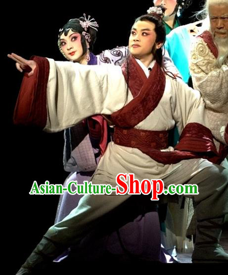 Yu Hai Kuang Chao Chinese Sichuan Opera Farmer Apparels Costumes and Headpieces Peking Opera Xiaosheng Garment Young Male Clothing