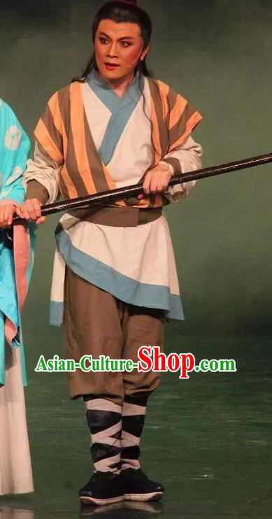 Yu Hai Kuang Chao Chinese Sichuan Opera Xiaosheng Apparels Costumes and Headpieces Peking Opera Young Male Garment Farmer Clothing