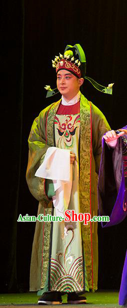 Hui Lan Ji Chinese Sichuan Opera Scholar Apparels Costumes and Headpieces Peking Opera Xiaosheng Garment Young Male Clothing