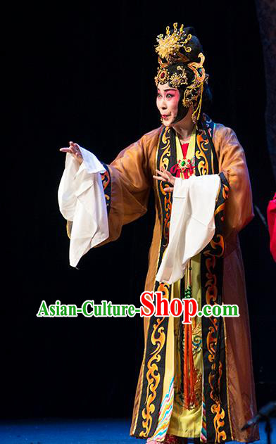 Chinese Sichuan Opera Rich Dame Costumes and Hair Accessories Hui Lan Ji Traditional Peking Opera Diva Dress Dowager Apparels