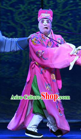 Zhao Jintang Chinese Ping Opera Bully Song Cheng Garment Costumes and Headwear Pingju Opera Treacherous Male Apparels Clown Clothing