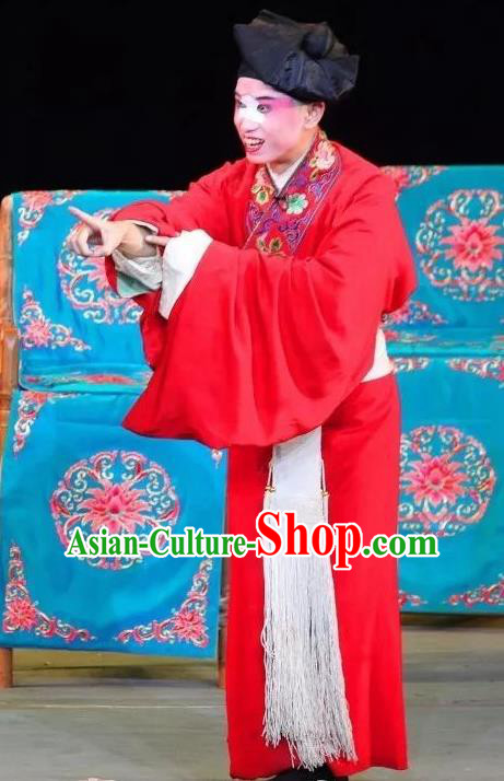 Fen Xiang Ji Chinese Sichuan Opera Clown Apparels Costumes and Headpieces Peking Opera Chou Role Garment Young Male Clothing