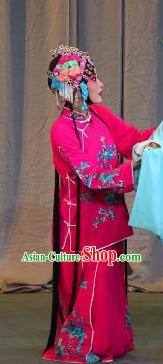 Chinese Sichuan Opera Diva Jiao Guiying Costumes and Hair Accessories Fen Xiang Ji Traditional Peking Opera Courtesan Dress Young Beauty Apparels