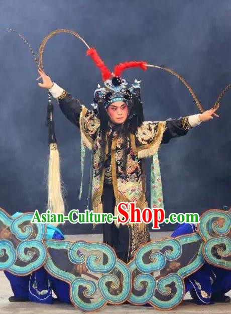 The Legend of White Snake Chinese Sichuan Opera Swordsman Apparels Costumes and Headpieces Peking Opera Wusheng Garment Martial Male Clothing