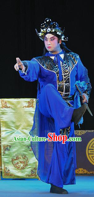 The Legend of White Snake Chinese Sichuan Opera Swordsman Apparels Costumes and Headpieces Peking Opera Martial Male Garment Clothing