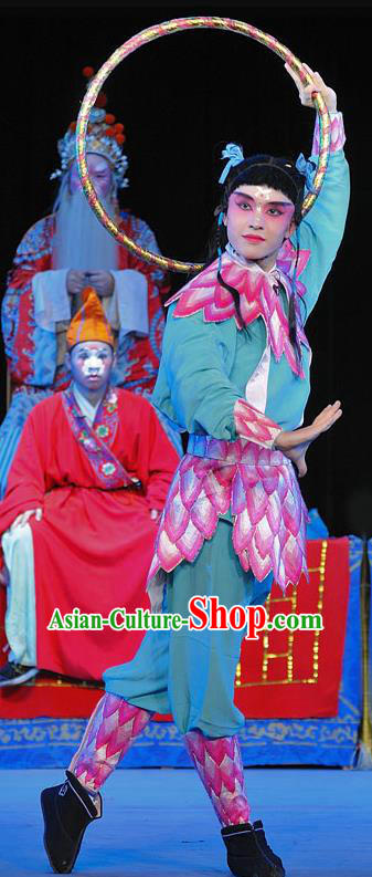 The Legend of White Snake Chinese Sichuan Opera Martial Male Ne Zha Apparels Costumes and Headpieces Peking Opera Wusheng Garment Clothing