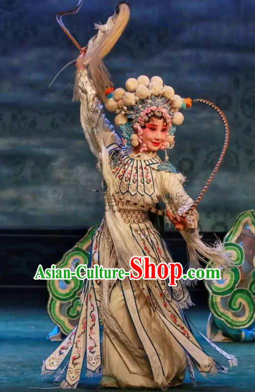 Chinese Sichuan Opera Tao Ma Tan The Legend of White Snake Bai Suzhen Garment Costumes and Hair Accessories Traditional Peking Opera Martial Female Dress Apparels