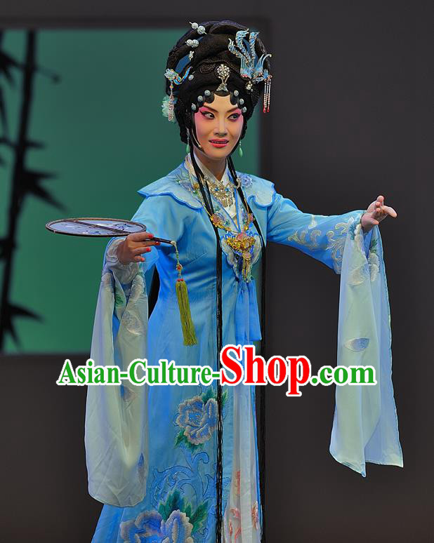 Chinese Sichuan Opera Rich Lady Xue Baochai Garment Costumes and Hair Accessories Traditional Peking Opera Hua Tan Dress Actress Apparels