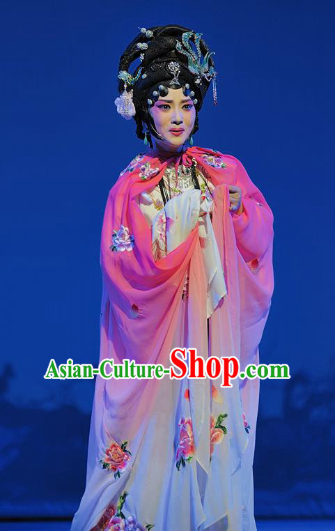 Chinese Sichuan Opera Actress Xue Baochai Garment Costumes and Hair Accessories Traditional Peking Opera Hua Tan Dress Rich Lady Apparels