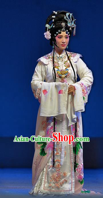 Chinese Sichuan Opera Actress Xue Baochai Garment Costumes and Hair Accessories Traditional Peking Opera Hua Tan Dress Rich Lady Apparels