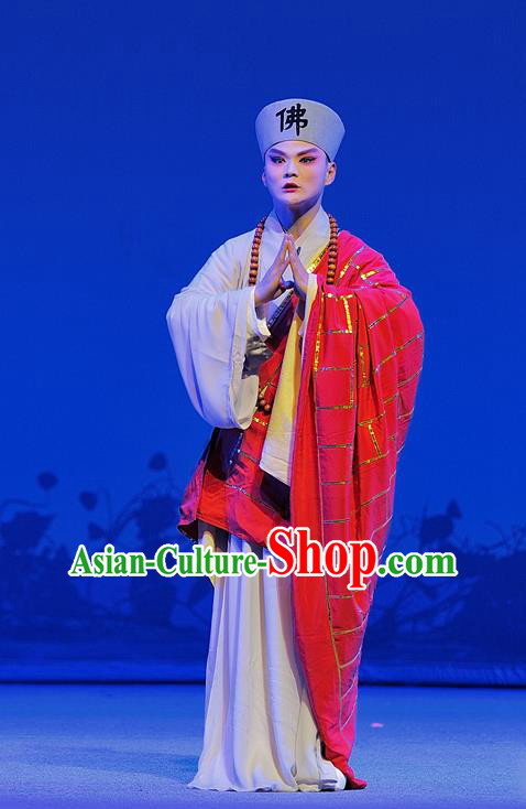 Xue Baochai Chinese Sichuan Opera Young Male Apparels Costumes and Headpieces Peking Opera Xiaosheng Garment Monk Jia Baoyu Clothing