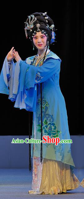 Chinese Sichuan Opera Young Mistress Garment Costumes and Hair Accessories Traditional Peking Opera Diva Xue Baochai Dress Hua Tan Apparels