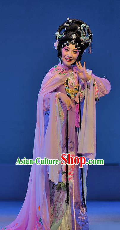Chinese Sichuan Opera Hua Tan Garment Costumes and Hair Accessories Traditional Peking Opera Actress Xue Baochai Dress Diva Apparels