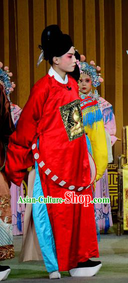 Jin Dian Shen La Chinese Sichuan Opera Young Male Apparels Costumes and Headpieces Peking Opera Xiaosheng Garment Number One Scholar Clothing