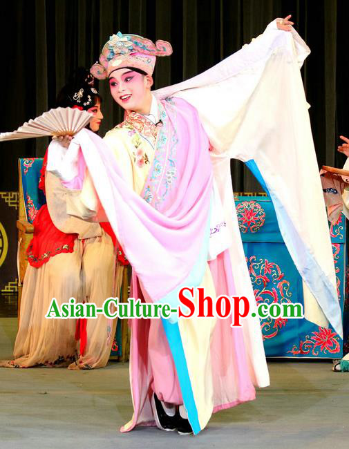 Zhai Hong Mei Chinese Sichuan Opera Scholar Pei Yu Apparels Costumes and Headpieces Peking Opera Xiaosheng Young Male Garment Clothing