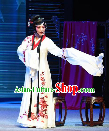 Chinese Sichuan Opera Courtesan Li Yaxian Garment Costumes and Hair Accessories Traditional Peking Opera Hua Tan Dress Actress Apparels