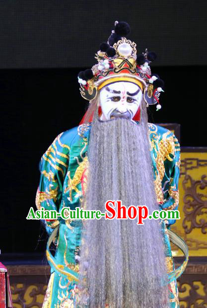 Sheng Si Pai Chinese Sichuan Opera Painted Role Apparels Costumes and Headpieces Peking Opera Elderly Male Garment Official Clothing