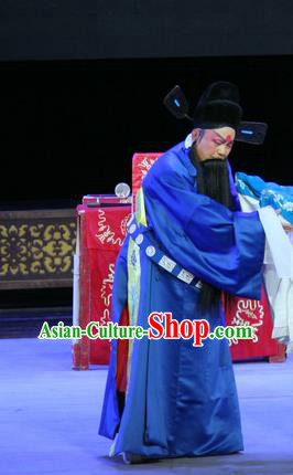 Sheng Si Pai Chinese Sichuan Opera Elderly Male Apparels Costumes and Headpieces Peking Opera Magistrate Huang Boxian Garment Official Clothing