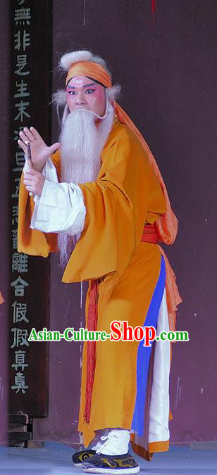 Chinese Sichuan Opera Laosheng Apparels Costumes and Headpieces Peking Opera Old Servant Chen Rong Garment Clothing