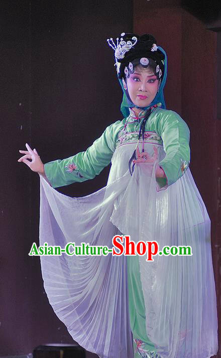 Chinese Sichuan Opera Young Lady Garment Costumes and Hair Accessories Traditional Peking Opera Actress Dress Hua Tan Apparels