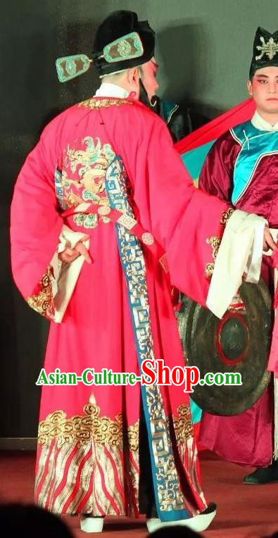 Ma Qian Po Shui Chinese Sichuan Opera Official Apparels Costumes and Headpieces Peking Opera Laosheng Zhu Maichen Garment Minister Clothing