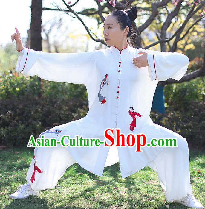 Professional Tai Chi Costume Top Grade Martial Arts Training Uniform Clothing Tai Ji Competition Embroidered Outfits for Women