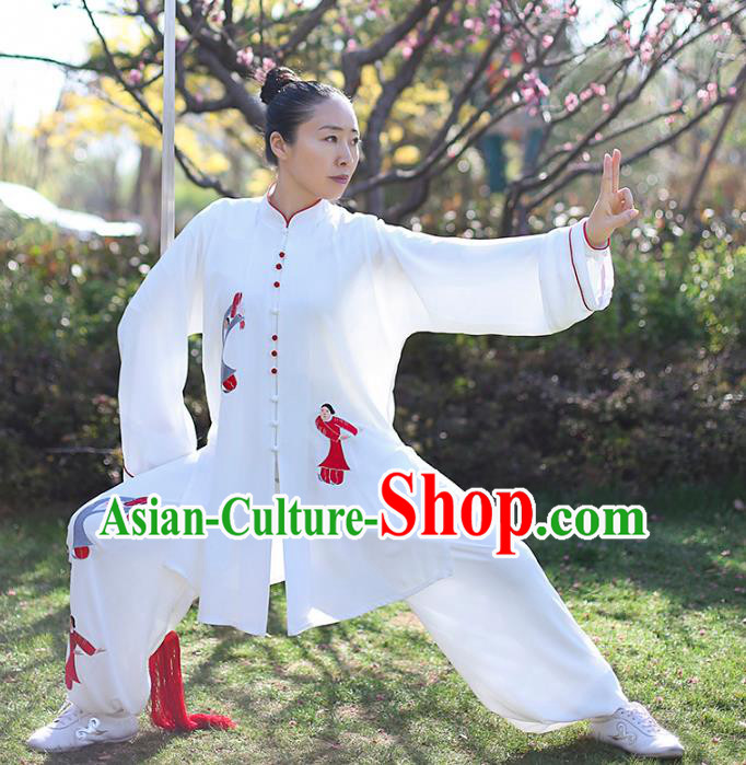 Professional Tai Chi Costume Top Grade Martial Arts Training Uniform Clothing Tai Ji Competition Embroidered Outfits for Women