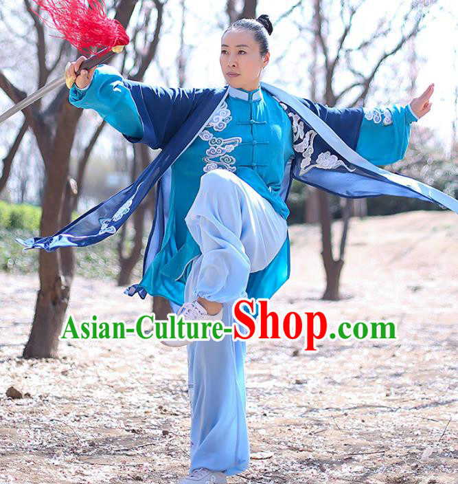 Professional Tai Chi Competition Costume  Clothing Tai Ji Embroidered Outfits Top Grade Martial Arts Training Uniformfor Women